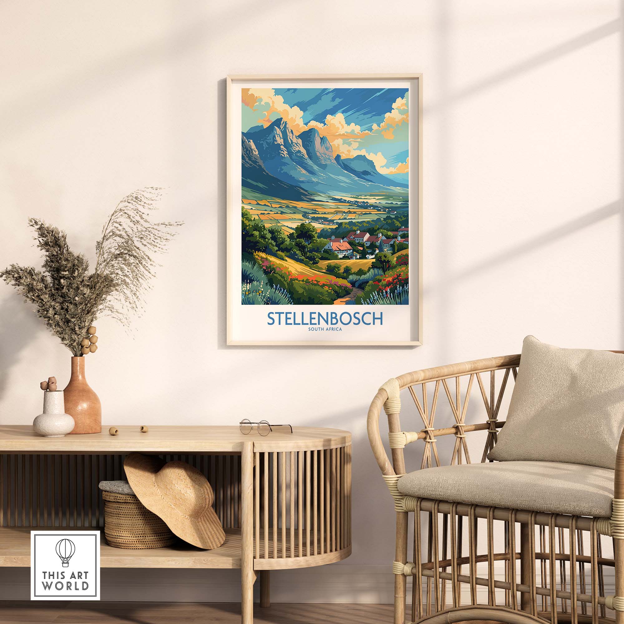 Stellenbosch Travel Poster view our best collection or travel posters and prints - ThisArtWorld