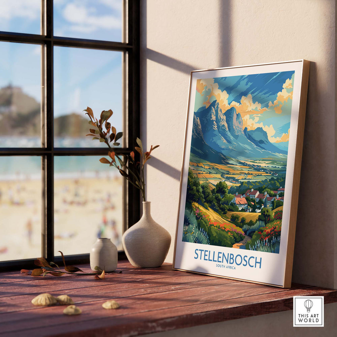 Stellenbosch Travel Poster view our best collection or travel posters and prints - ThisArtWorld