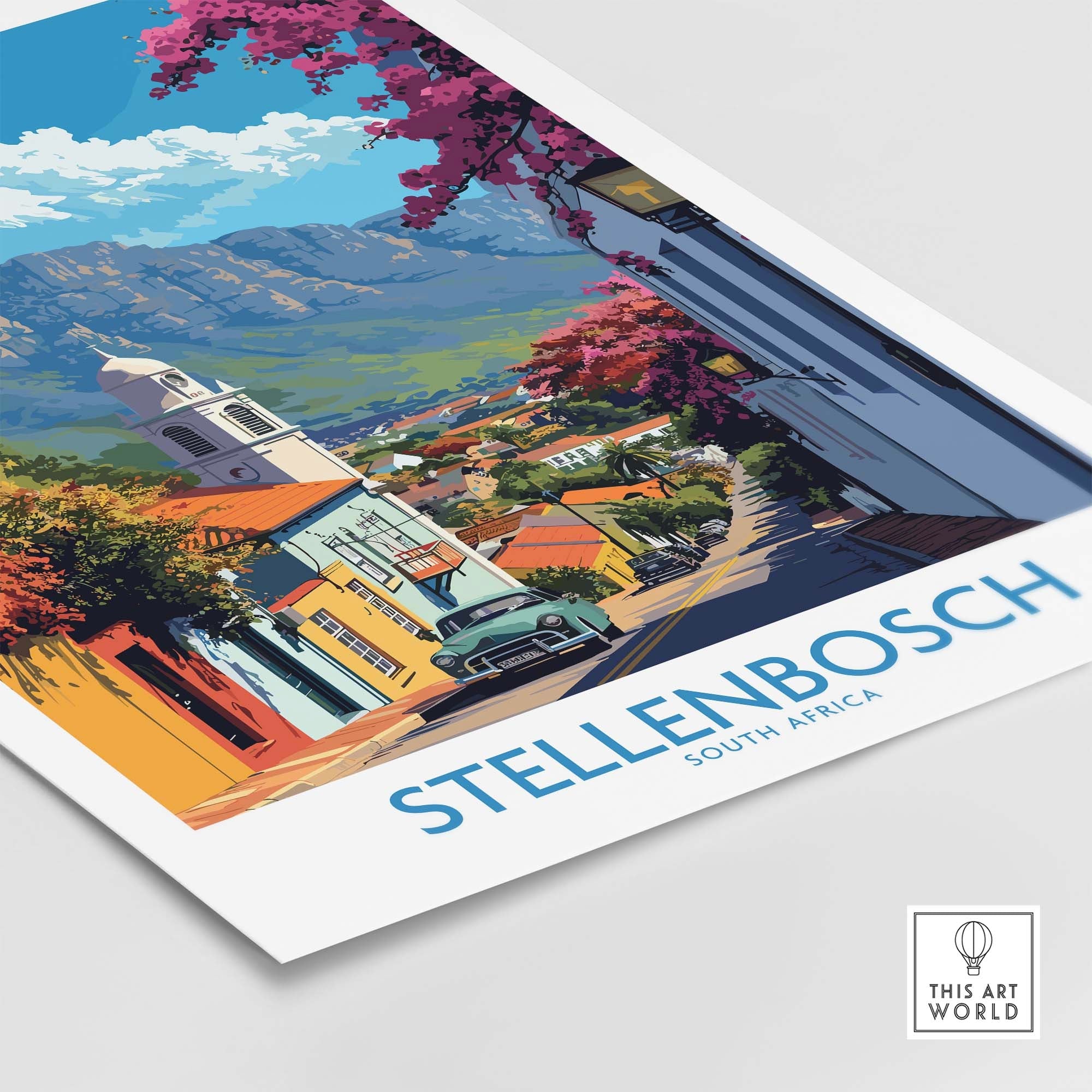 Stellenbosch Travel Print view our best collection or travel posters and prints - ThisArtWorld
