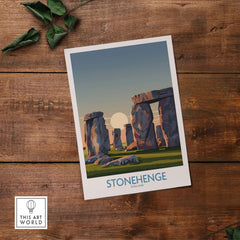 Stonehenge at Sunrise Poster - England Historic Site Wall Art - Minimalist Decor for Walls