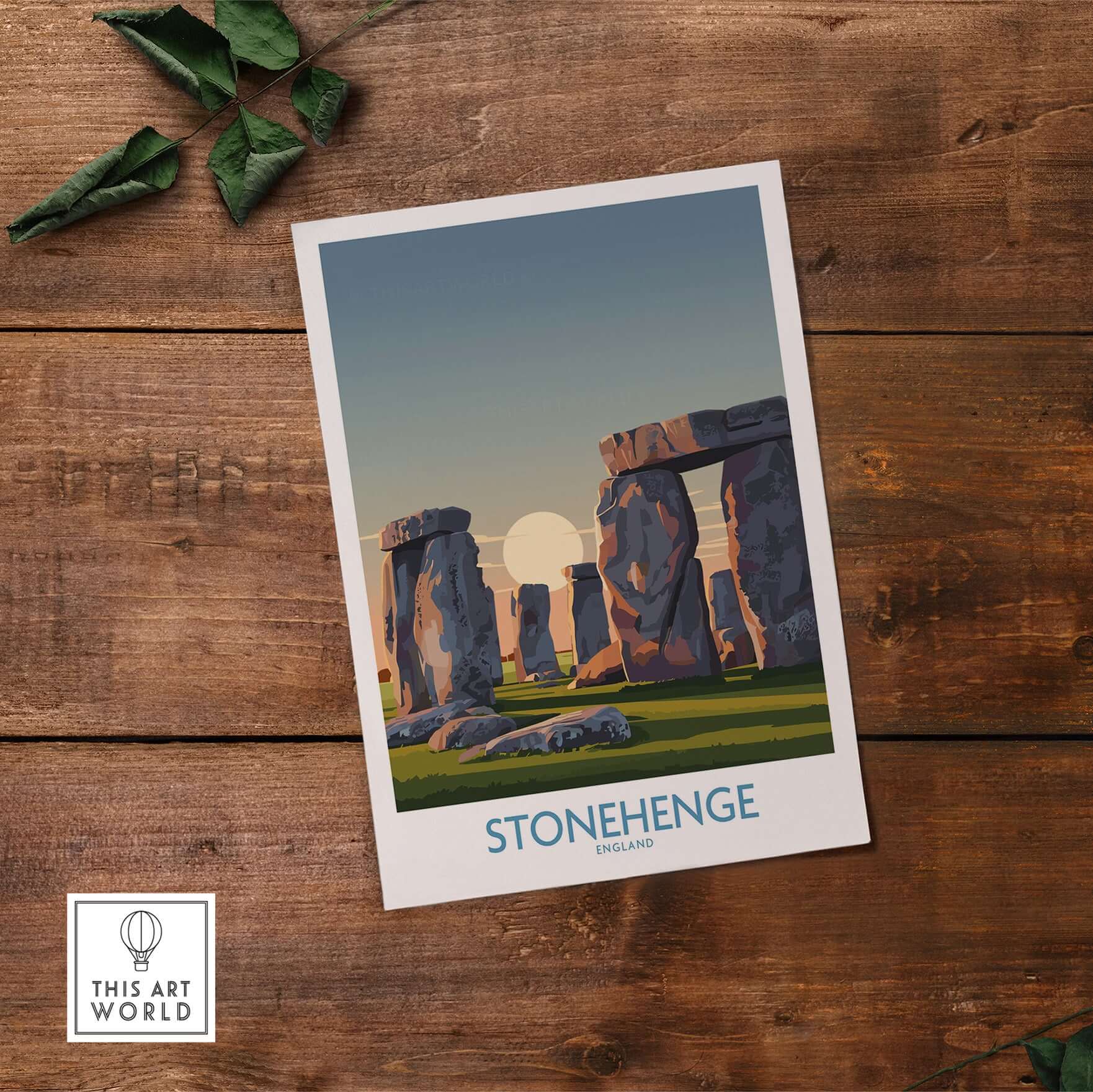 Stonehenge at Sunrise Poster - England Historic Site Wall Art - Minimalist Decor for Walls