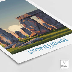 Stonehenge at Sunrise Poster - England Historic Site Wall Art - Minimalist Decor for Walls