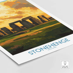 Stonehenge Sunset Poster - England Ancient Monument Art Print - Golden Hour Wall Decor