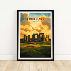 Stonehenge Travel Print - Wiltshire Landscape Poster - English Heritage Wall Art