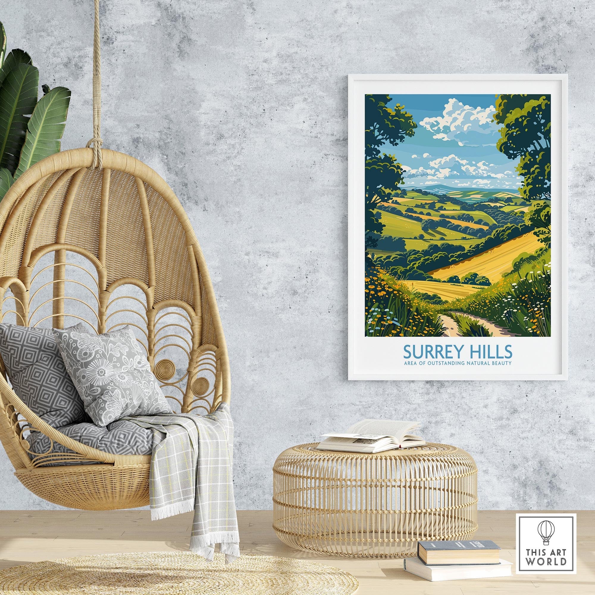 Surrey Hills Travel Poster - United Kingdom