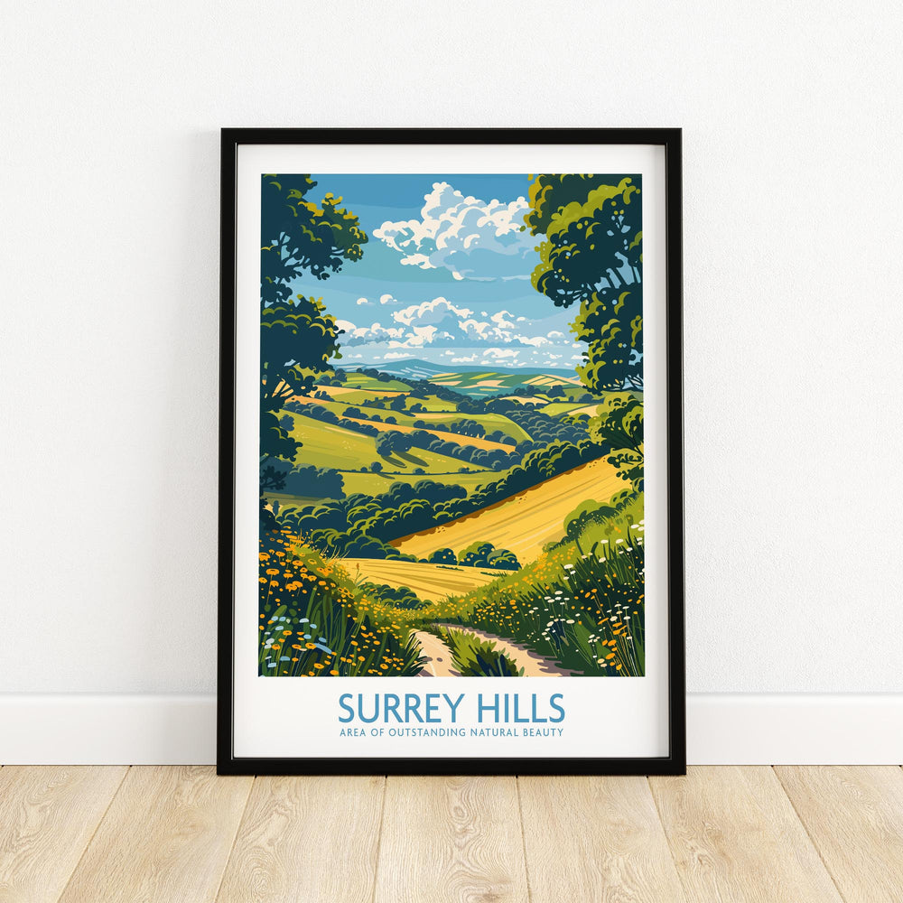 Surrey Hills Travel Poster - United Kingdom
