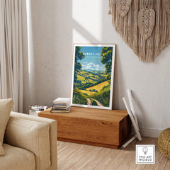 Surrey Hills Wall Art Print - United Kingdom Travel Poster
