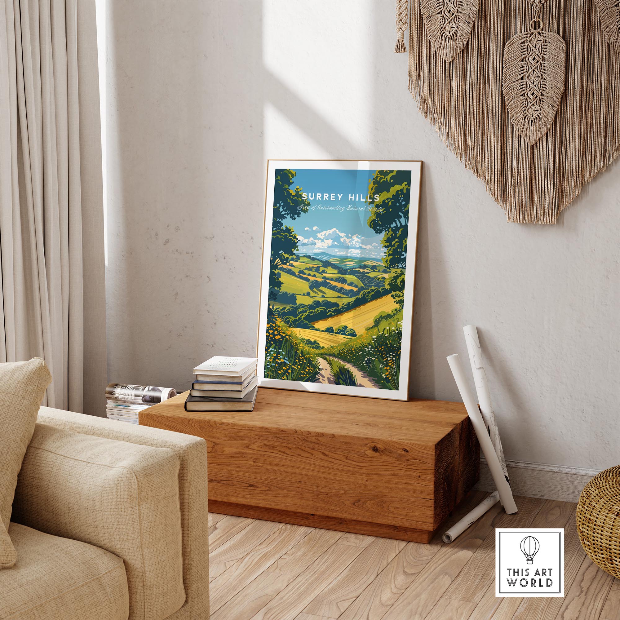 Surrey Hills Wall Art Print - United Kingdom Travel Poster