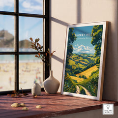 Surrey Hills Wall Art Print - United Kingdom Travel Poster