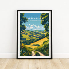 Surrey Hills Wall Art Print - United Kingdom Travel Poster