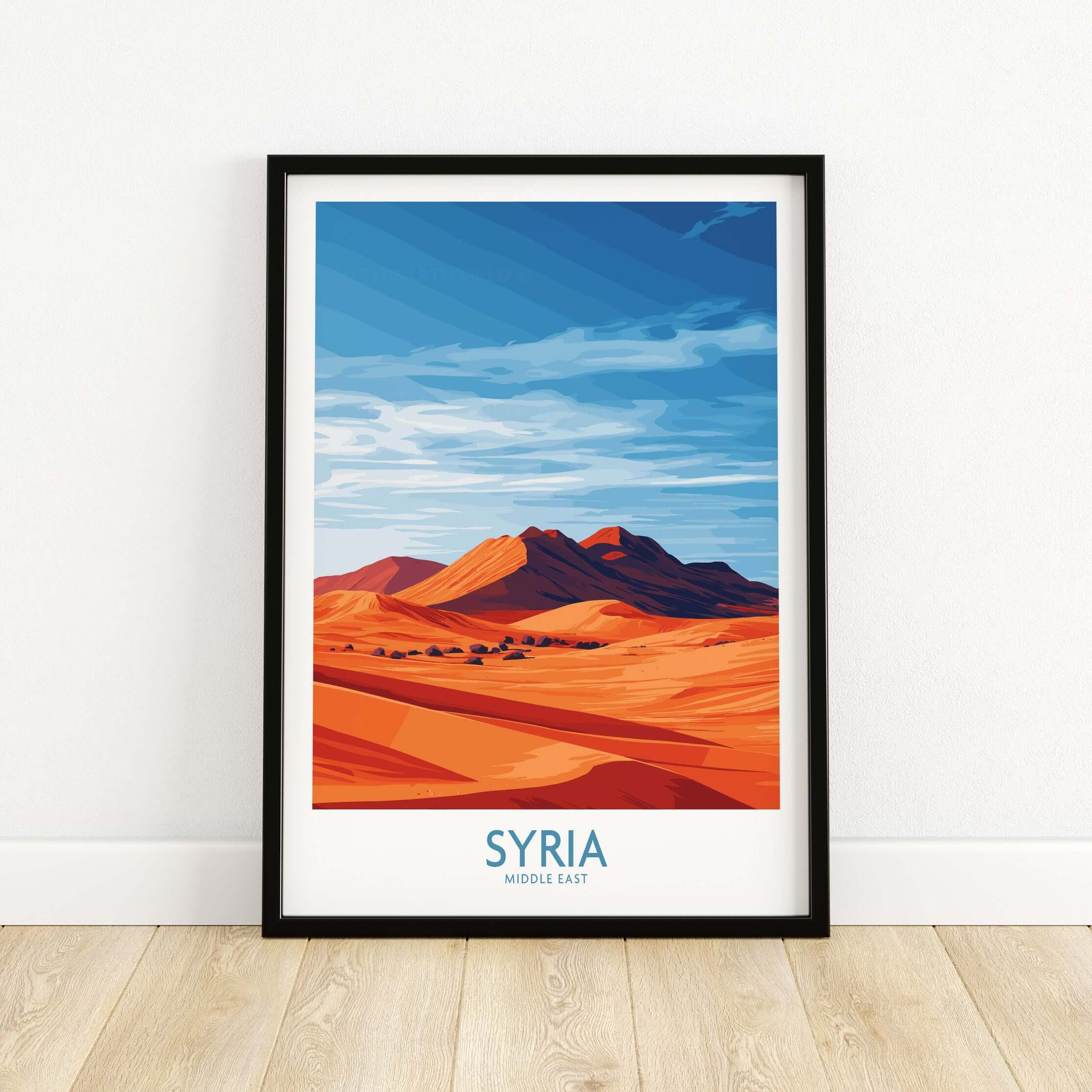 Syria Desert Landscape Poster - Middle East Travel Print - Abstract Sand Dune Wall Art