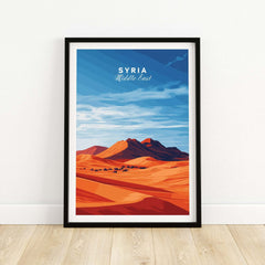 Syria Poster - Middle Eastern Desert Print - Modern Home Decor for Walls showcasing a picturesque desert landscape.