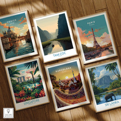 Tam Coc Vietnam Canvas Print | Scenic Boat Ride Landscape Poster among travel art prints of various global locations.