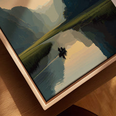 Tam Coc Vietnam Travel Poster | Limestone Karst River Wall Art Print featuring serene river scene and lush landscape.