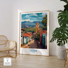 Tarija Bolivia Print | City Travel Poster showcasing the vibrant streets and culture of Tarija, Bolivia.