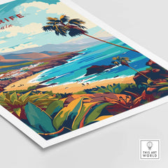 Tenerife - Canary Islands Art Print showcasing vibrant scenery of Spain with lush palms and stunning ocean views.
