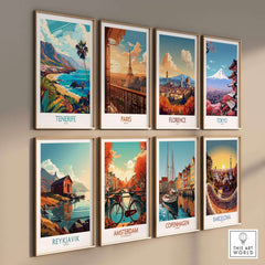 Tenerife - Canary Islands Poster among travel prints from Paris, Florence, Tokyo, and more on a wall
