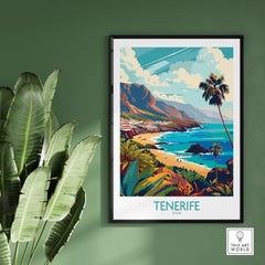 Tenerife - Canary Islands Poster showcasing serene beaches and vibrant landscapes.