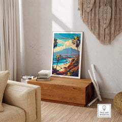 Tenerife Print - Canary Islands displayed in a stylish living room setting, showcasing the beauty of the Canary Islands.