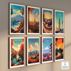 Tenerife Print - Canary Islands wall art showcasing tropical scenery and vibrant colors in a gallery arrangement.