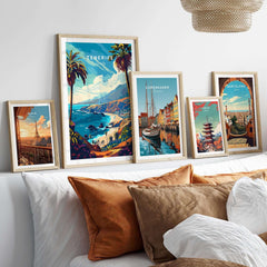 Tenerife Travel Print - Canary Islands vibrant wall art displayed in a stylish home setting.