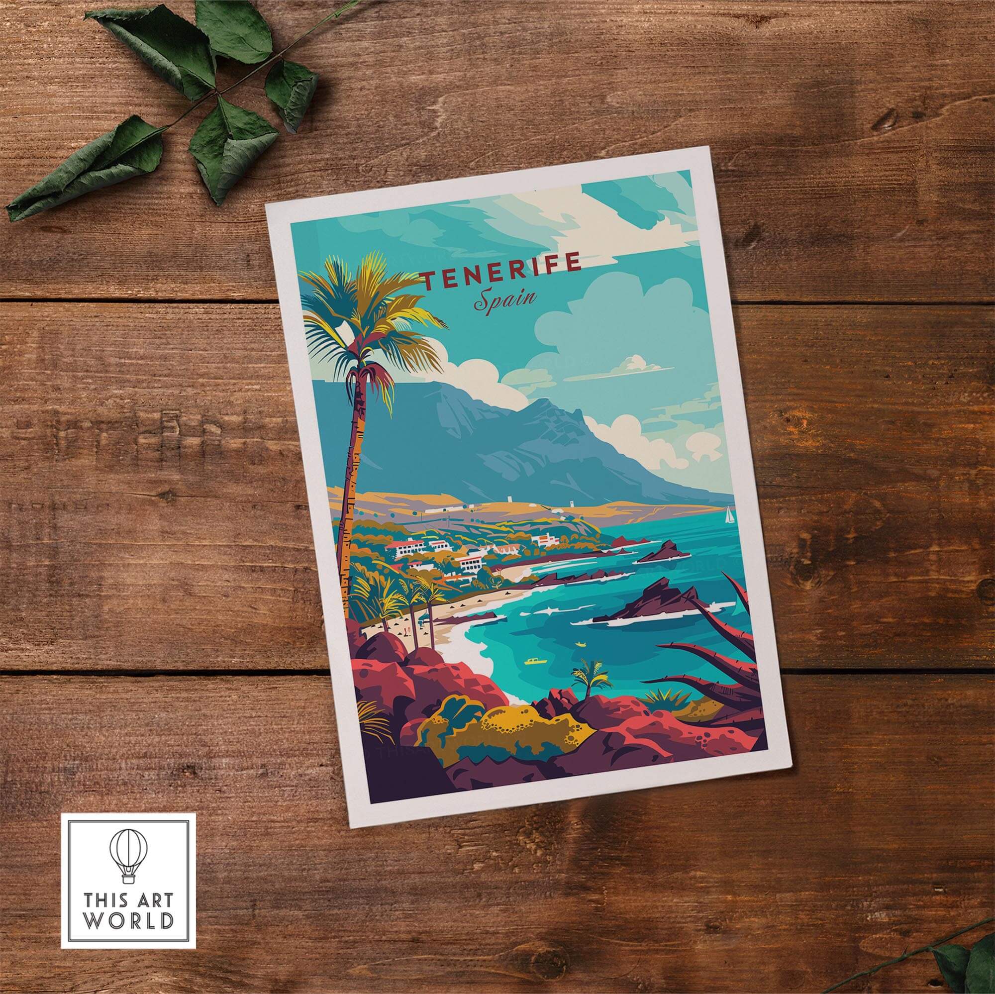 Tenerife - Wall Art Print - Canary Islands with vibrant colors and stunning views of Spain's largest island.