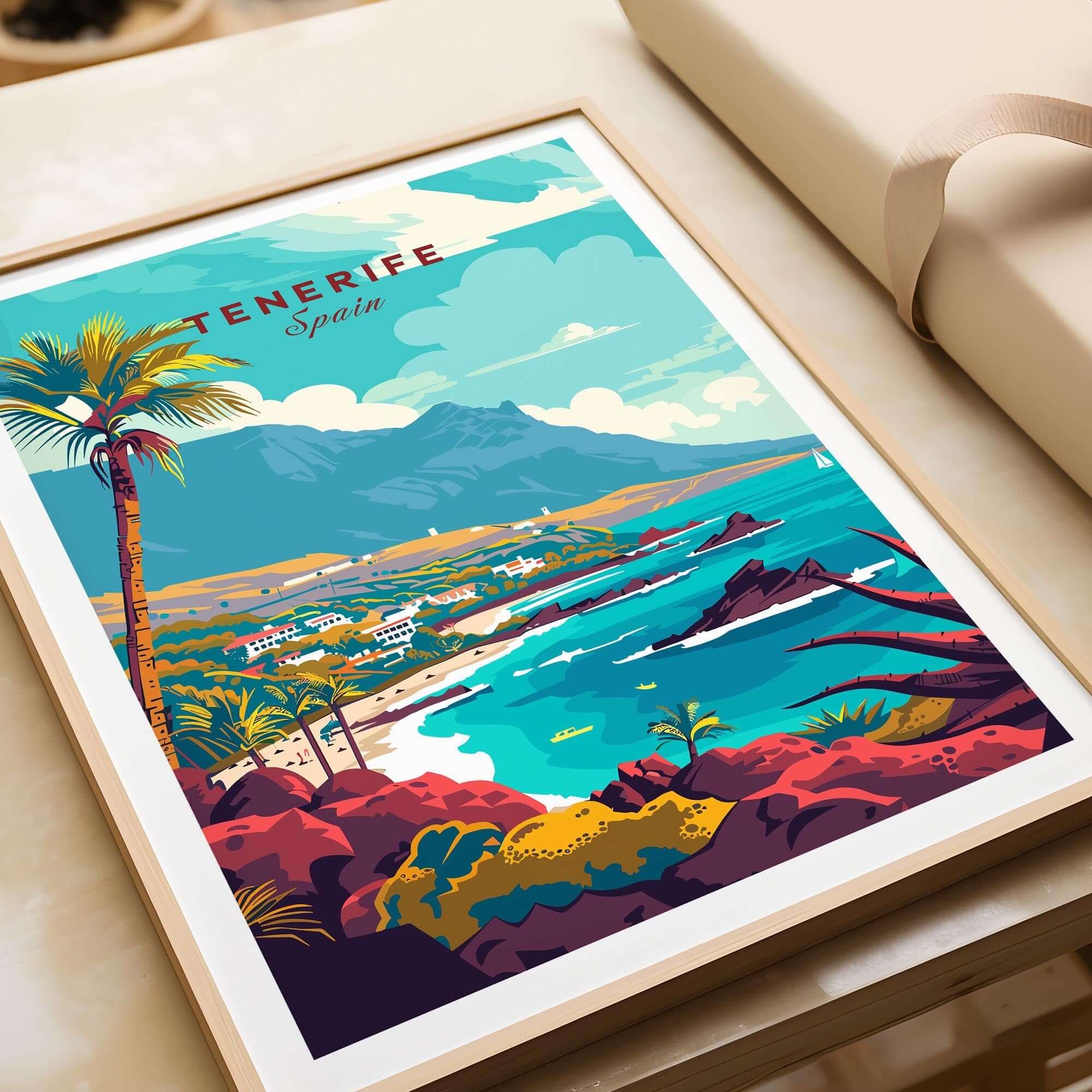 Tenerife - Wall Art Print - Canary Islands featuring vibrant colors and scenic views of the Spanish island.