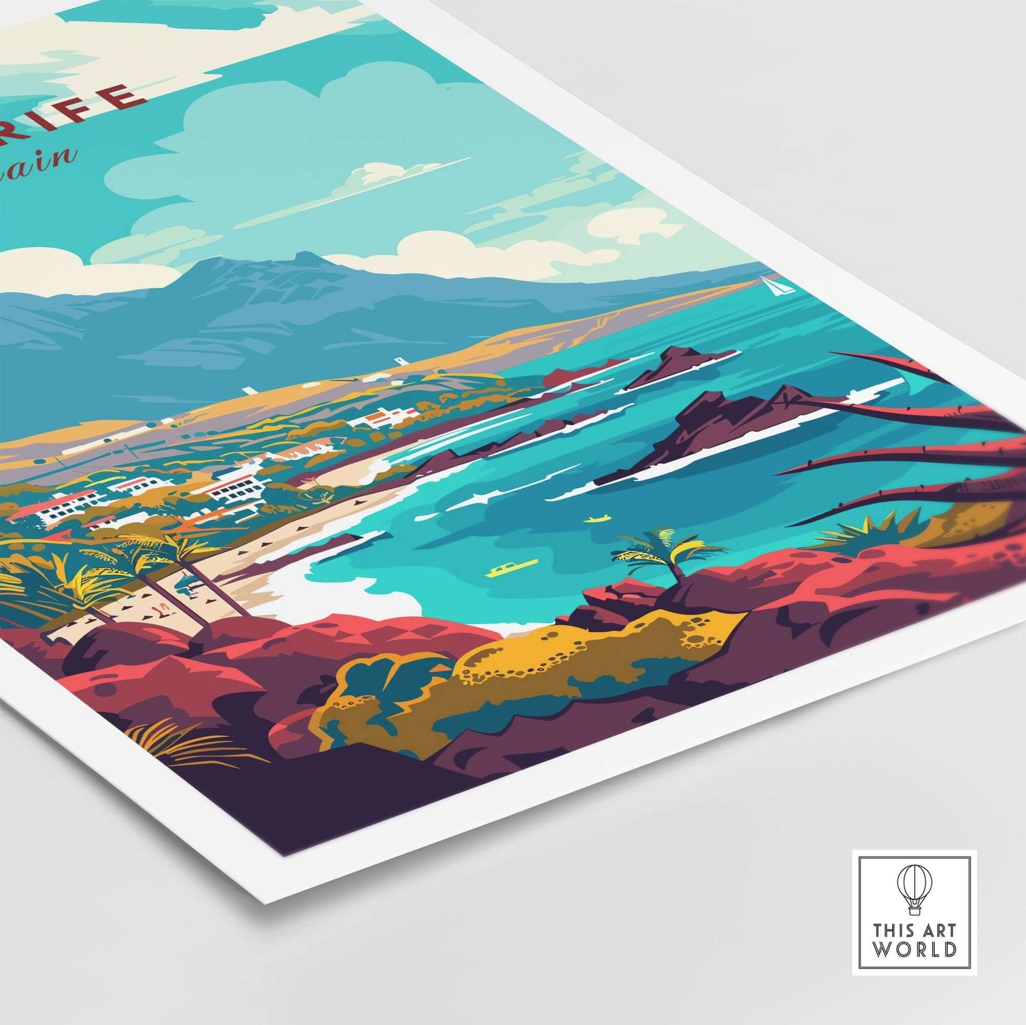 Tenerife - Wall Art Print - Canary Islands showcasing vibrant coastal views and mountainous landscapes.