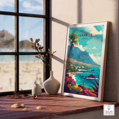 Tenerife - Wall Art Print - Canary Islands displayed in a stylish interior with beach view.