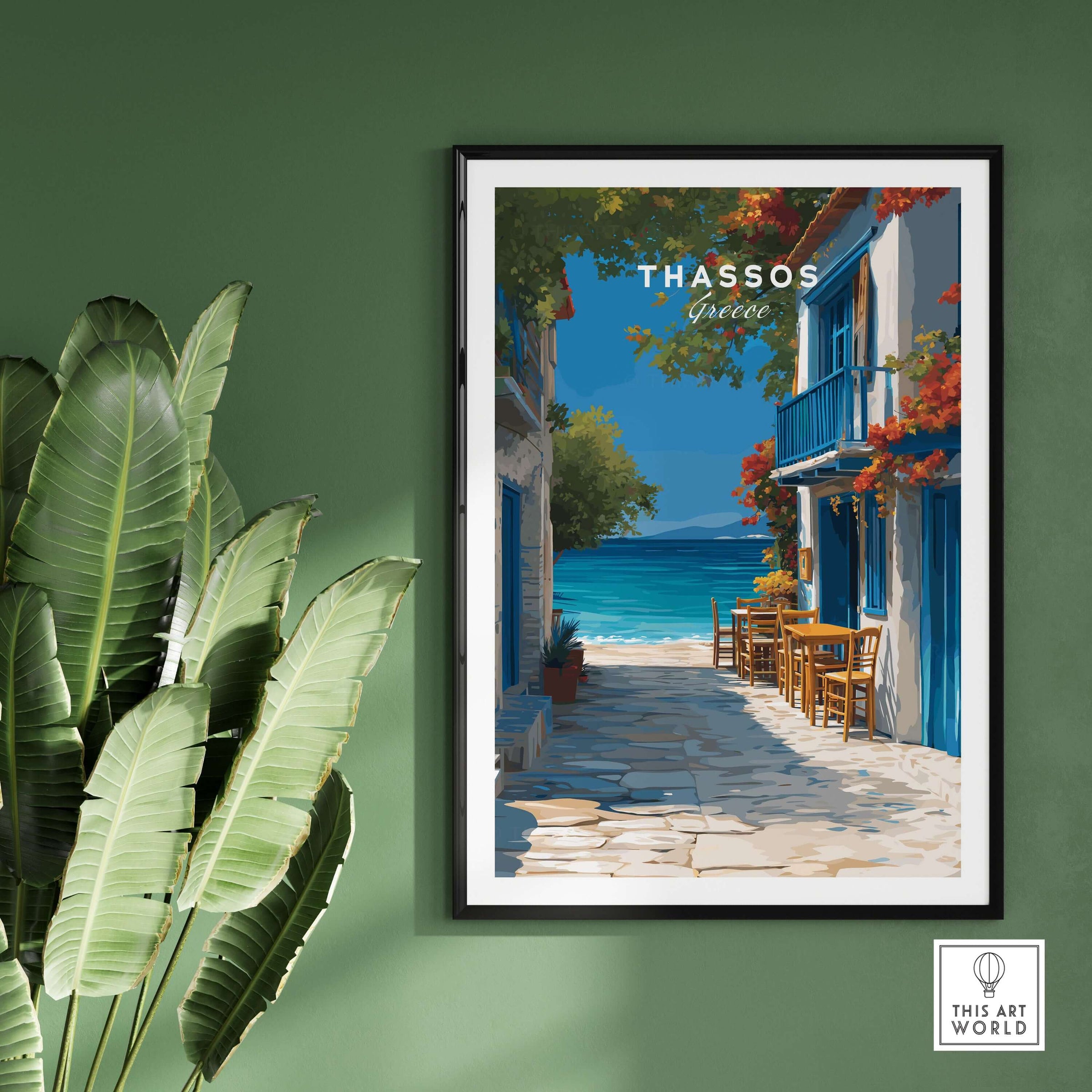 Thassos Poster | Greek Island Wall Decor showcasing serene coastal views and vibrant landscapes.
