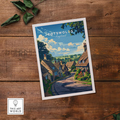The Cotswolds Wall Art Print - United Kingdom Travel Poster