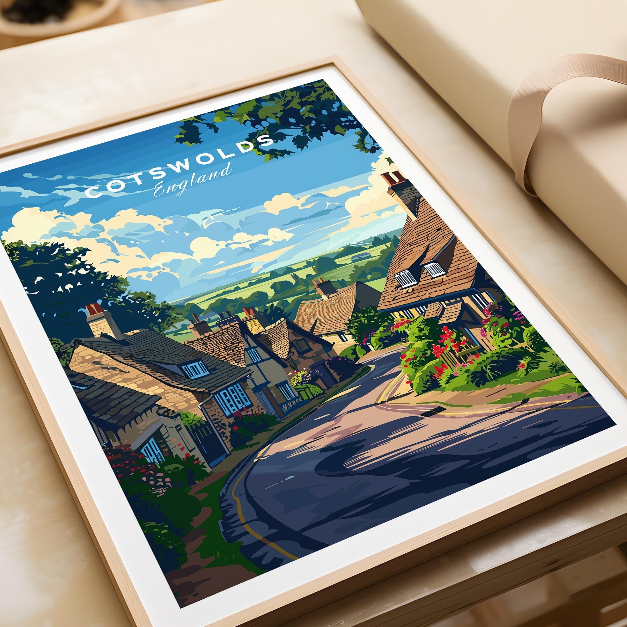 The Cotswolds Wall Art Print - United Kingdom Travel Poster