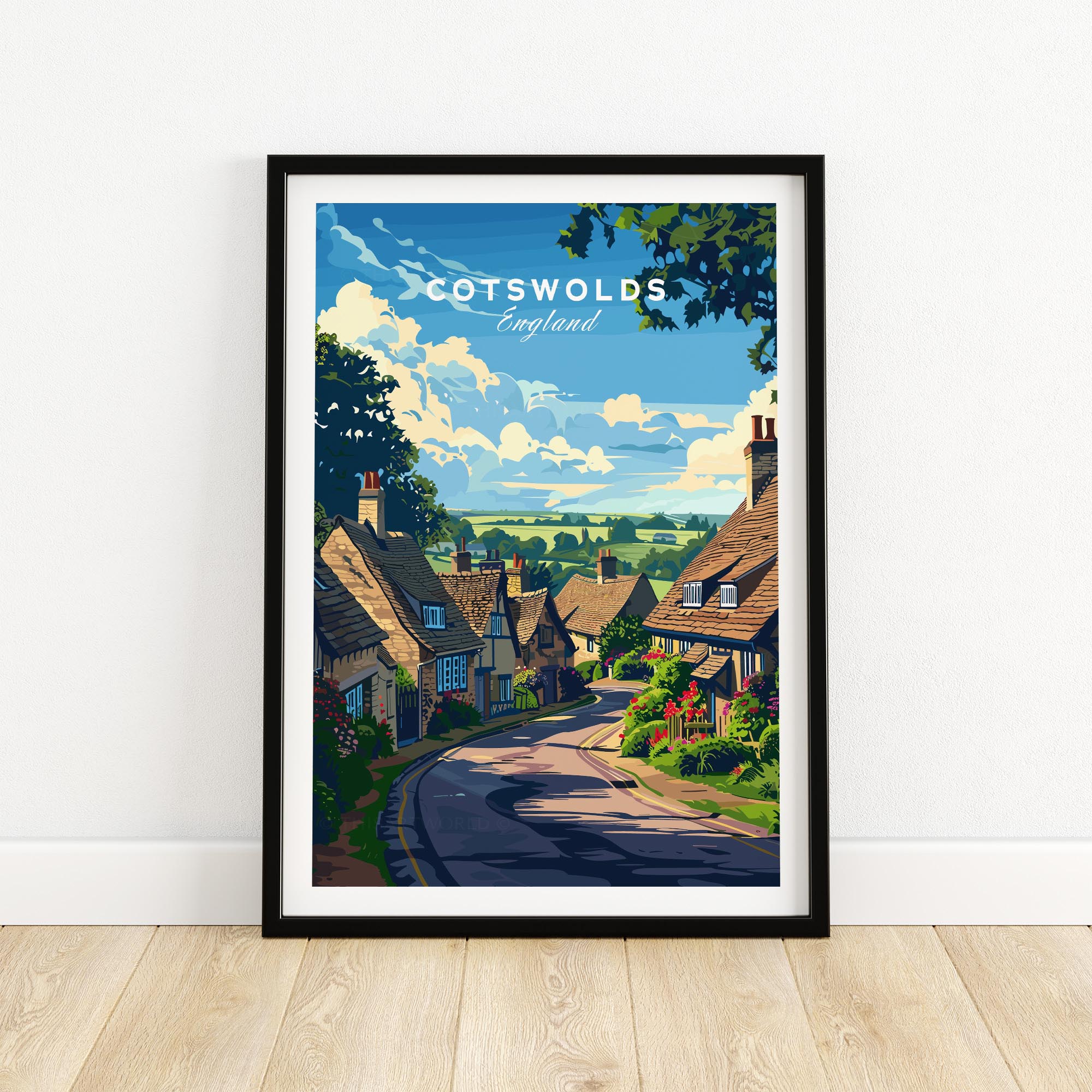 The Cotswolds Wall Art Print - United Kingdom Travel Poster