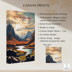 The Highlands Scotland Mountain River Art Print | Glencoe Landscape Poster features a stunning mountain view.