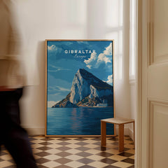 The Rock of Gibraltar Canvas Art Print showcasing a vibrant depiction of Gibraltar's iconic landmark.
