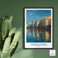 Thessaloniki Greece Art Print | City Poster featuring picturesque shoreline and urban life.