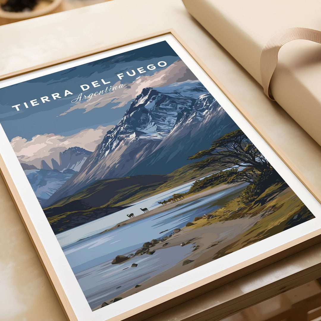 Tierra del Fuego Print | Ushuaia Travel Wall Art featuring dramatic landscapes of Argentina