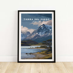 Tierra del Fuego Print | Ushuaia Travel Wall Art showcasing dramatic landscapes of Argentina.