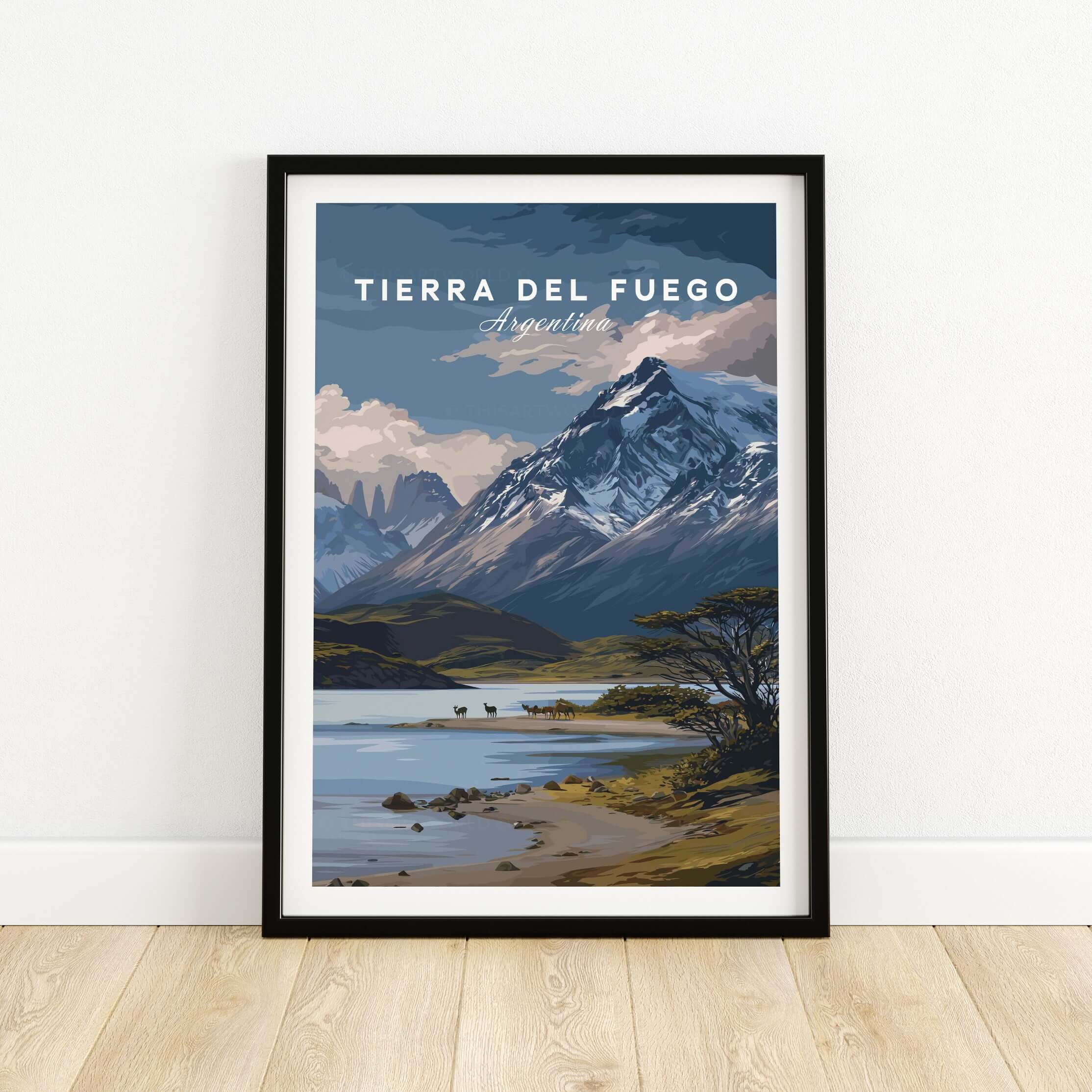Tierra del Fuego Print | Ushuaia Travel Wall Art showcasing dramatic landscapes of Argentina.