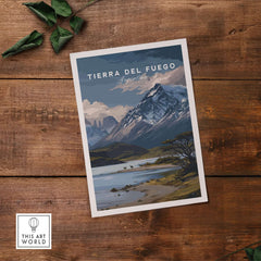 Tierra del Fuego Print | Ushuaia Travel Wall Art featuring stunning landscapes and mountains in Argentina.