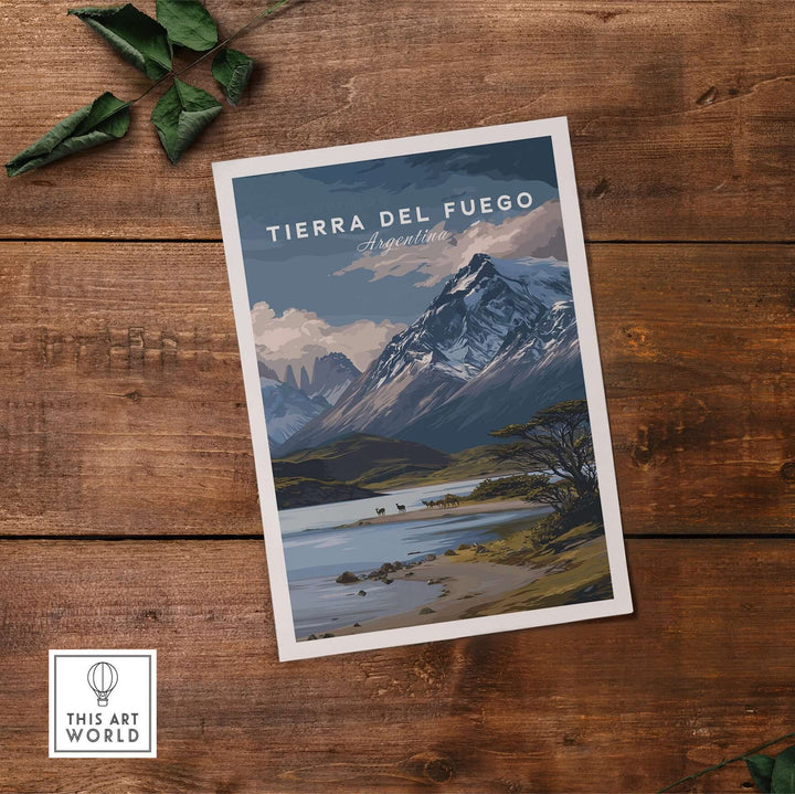 Tierra del Fuego Print | Ushuaia Travel Wall Art showcasing breathtaking mountains and serene landscape