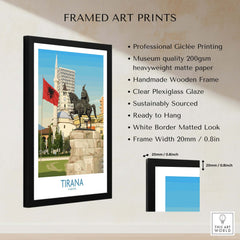Tirana Albania Skanderbeg Square Art Print | National Monument Poster framed art print with professional quality details.