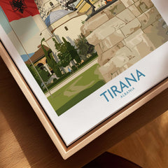 Tirana Albania Skanderbeg Square Art Print | National Monument Poster featuring vibrant design of Tirana's landscape.