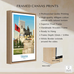 Tirana Albania Skanderbeg Square Art Print | National Monument Poster framed canvas details and specifications