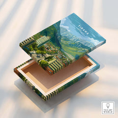 Tirana Cityscape Canvas Print | Albanian Travel Wall Decor decorative box featuring the vibrant views of Tirana.