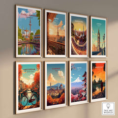 Tivoli Gardens Copenhagen Wall Art Print - Denmark Poster featuring colorful designs of iconic destinations.