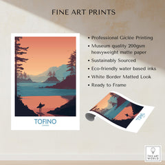Tofino Canada Canvas Print | Coastal Pine Tree & Ocean View Poster showcasing professional Giclée printing.