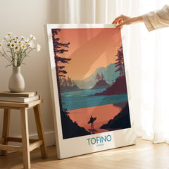 Tofino Canada Canvas Print | Coastal Pine Tree & Ocean View Poster with a scenic ocean landscape.