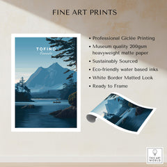 Tofino Canada Wall Art Print | Wilderness Lake and Mountain Travel Poster showcasing alpine lakes and mountains.
