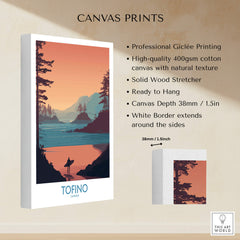Tofino Canada Canvas Print | Coastal Pine Tree & Ocean View Poster on display, featuring professional Giclée printing.